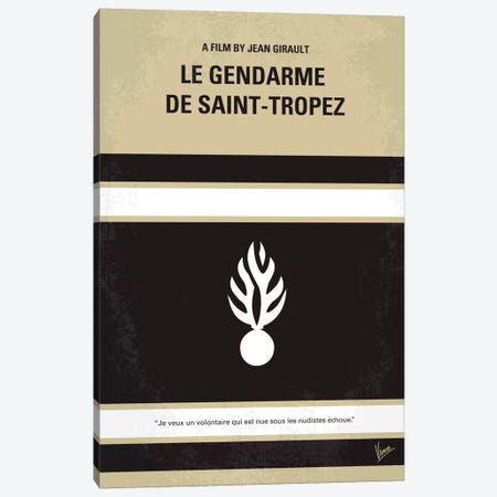 Le Gendarme de Saint-Tropez Minimal Movie Poster Canvas Print #CKG197} by Chungkong Canvas Artwork