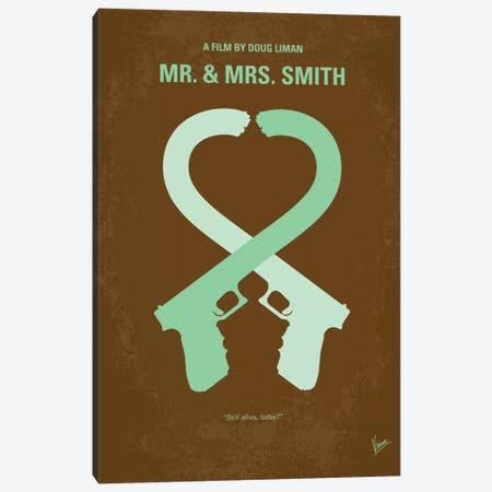 Mr. And Mrs. Smith Minimal Movie Poster Canvas Print #CKG198} by Chungkong Art Print