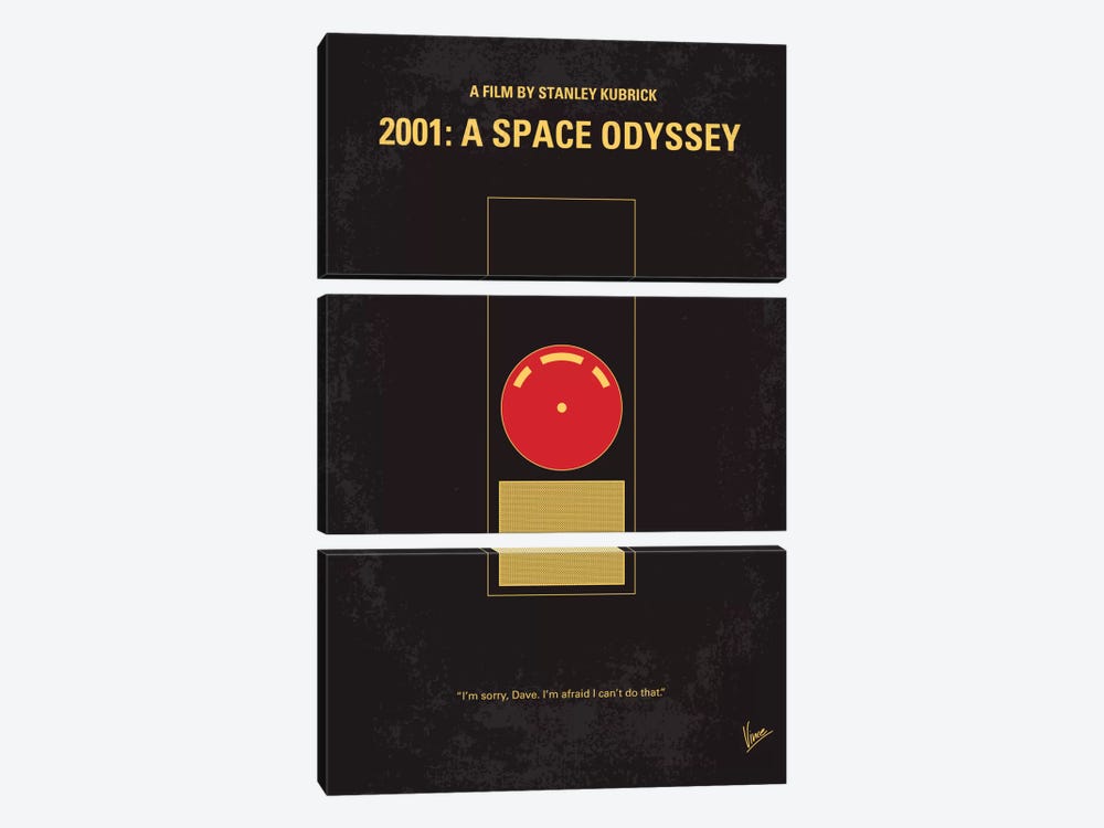 2001: A Space Odyssey Minimal Movie Poster by Chungkong 3-piece Canvas Print