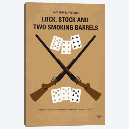 Lock, Stock And Two Smoking Barrels Minimal Movie Poster Canvas Print #CKG1} by Chungkong Canvas Art Print