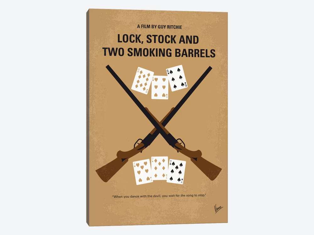 Lock, Stock And Two Smoking Barrels Minimal Movie Poster by Chungkong 1-piece Canvas Artwork