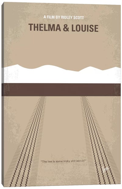 Thelma And Louise Minimal Movie Poster Canvas Art Print - Crime Minimalist Movie Posters