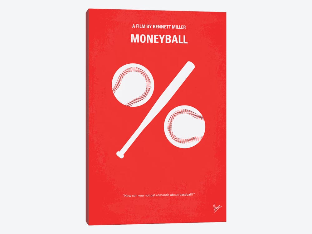 Moneyball Minimal Movie Poster by Chungkong 1-piece Canvas Art