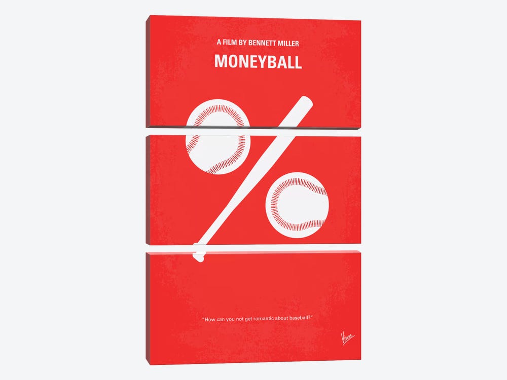 Moneyball Minimal Movie Poster by Chungkong 3-piece Canvas Artwork