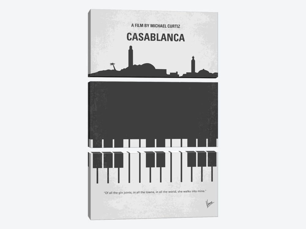 Casablanca Minimal Movie Poster by Chungkong 3-piece Canvas Print