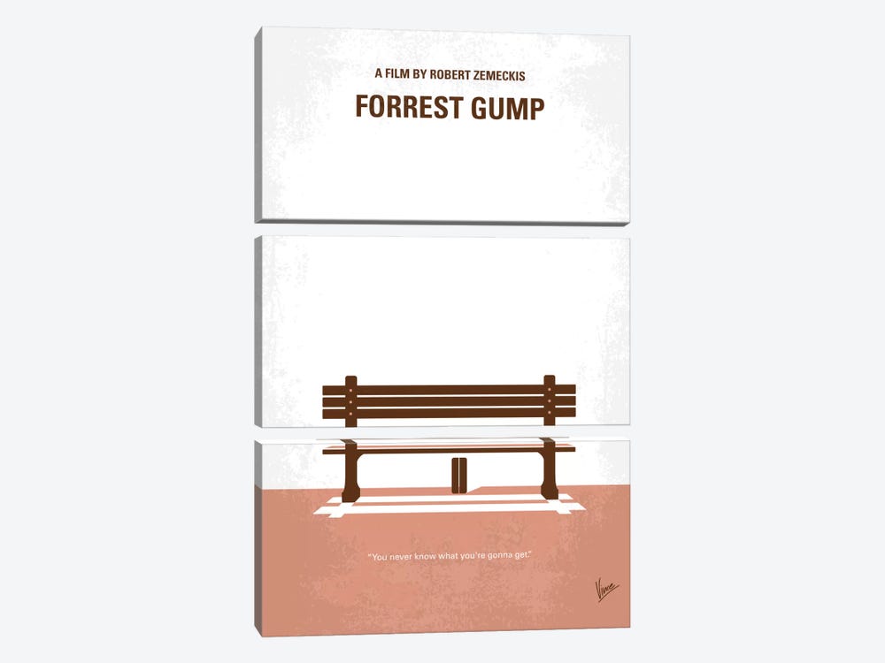 Forrest Gump Minimal Movie Poster by Chungkong 3-piece Canvas Wall Art