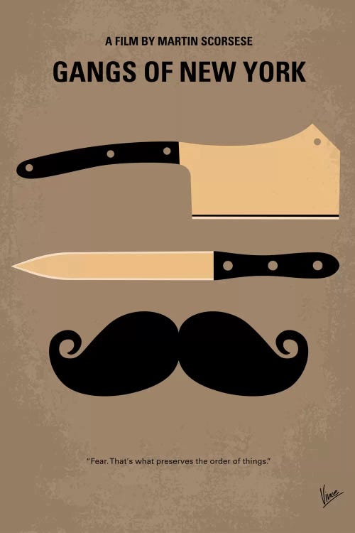 Gangs Of New York Minimal Movie Poster by Chungkong wall art