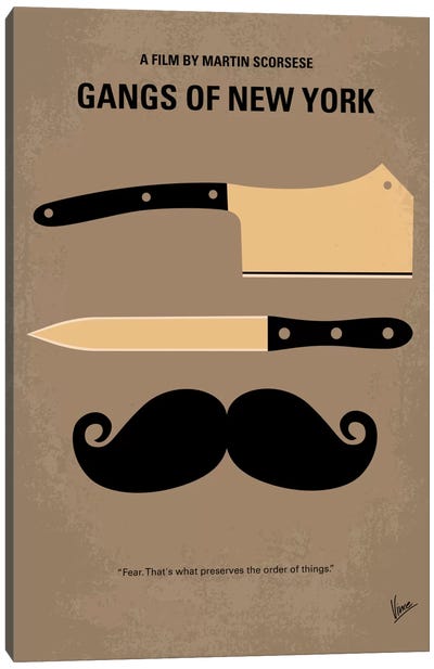 Gangs Of New York Minimal Movie Poster Canvas Art Print - Chungkong's Crime Movie Posters