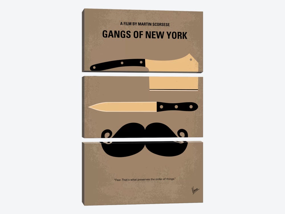 Gangs Of New York Minimal Movie Poster by Chungkong 3-piece Canvas Art