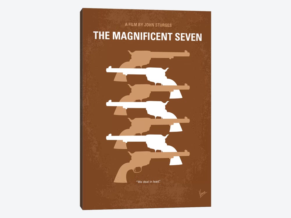 The Magnificent Seven Minimal Movie Poster by Chungkong 1-piece Canvas Print