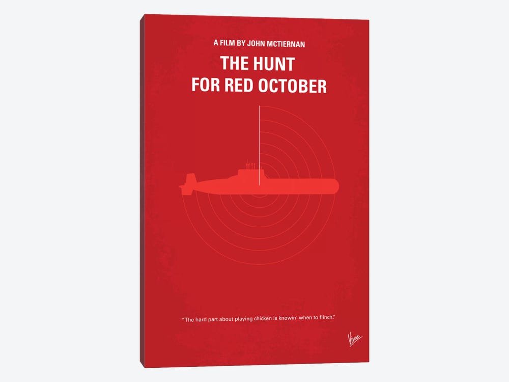 The Hunt For Red October Minimal Movie Poster by Chungkong 1-piece Canvas Art