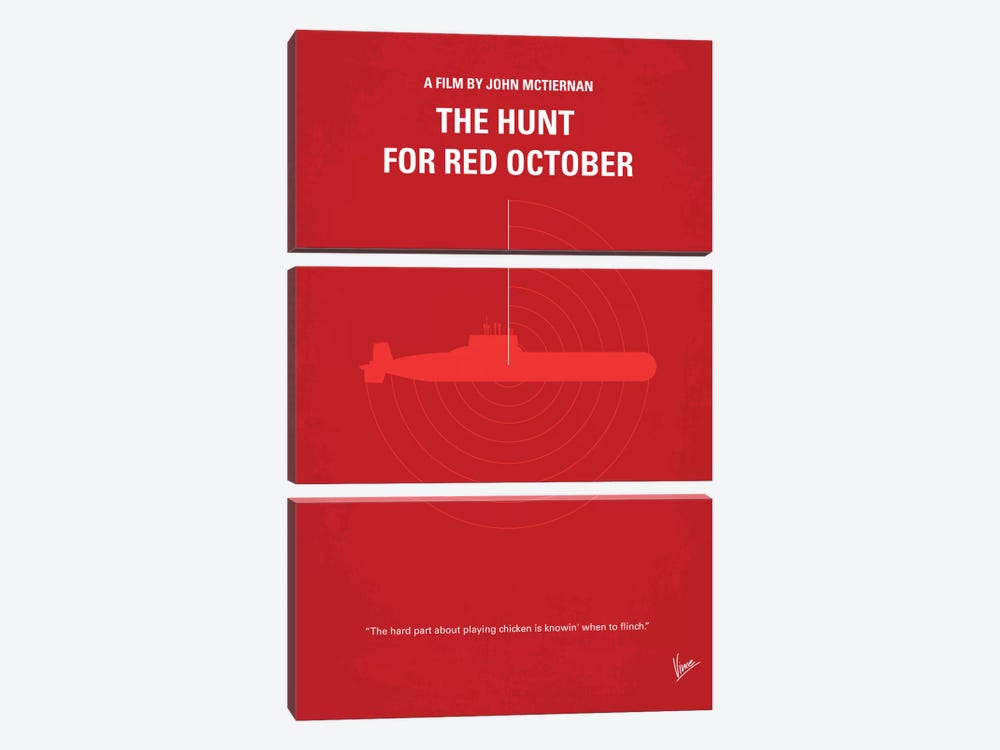 The Hunt For Red October Minimal Movie Poster by Chungkong 3-piece Canvas Artwork