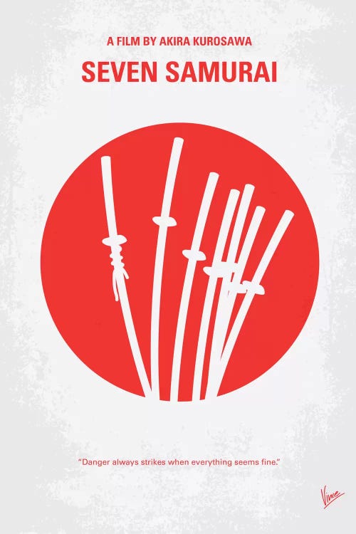 Seven Samurai Minimal Movie Poster