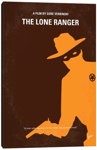 The Lone Ranger Minimal Movie Poster Canvas Art Print - Action & Adventure Minimalist Movie Posters