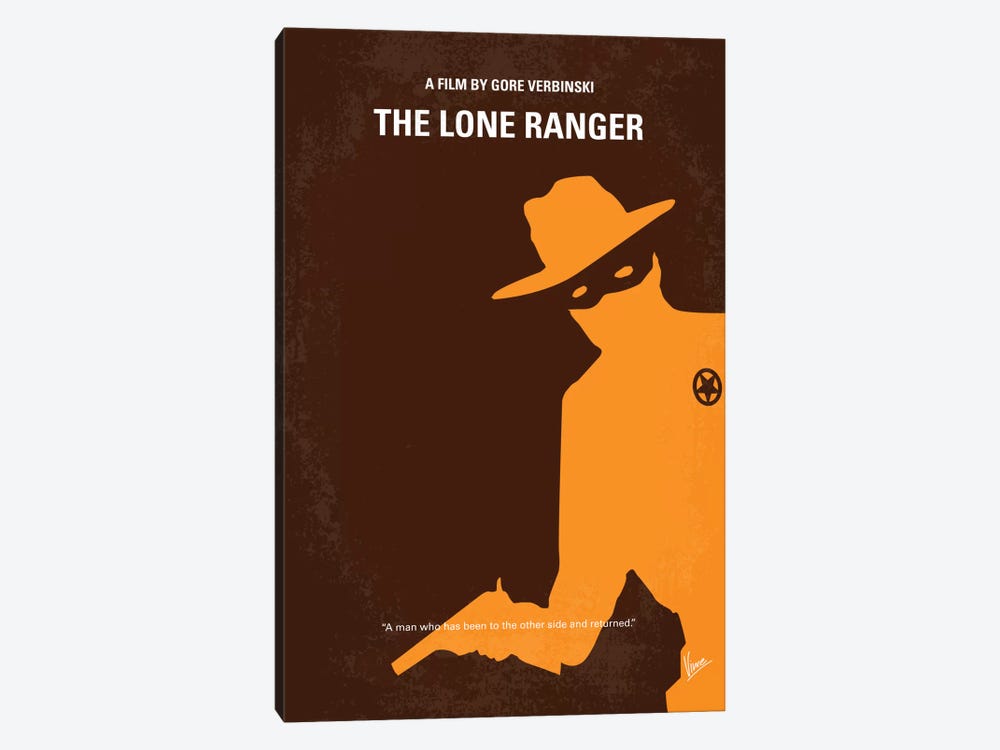 The Lone Ranger Minimal Movie Poster by Chungkong 1-piece Canvas Art