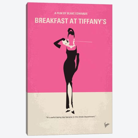 Breakfast At Tiffany's Minimal Movie Poster Canvas Print #CKG213} by Chungkong Canvas Wall Art