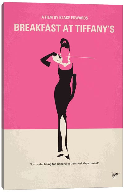 Breakfast At Tiffany's Minimal Movie Poster Canvas Art Print - Other