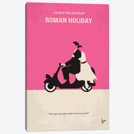 Roman Holiday Minimal Movie Poster Canvas Print #CKG214} by Chungkong Canvas Art Print