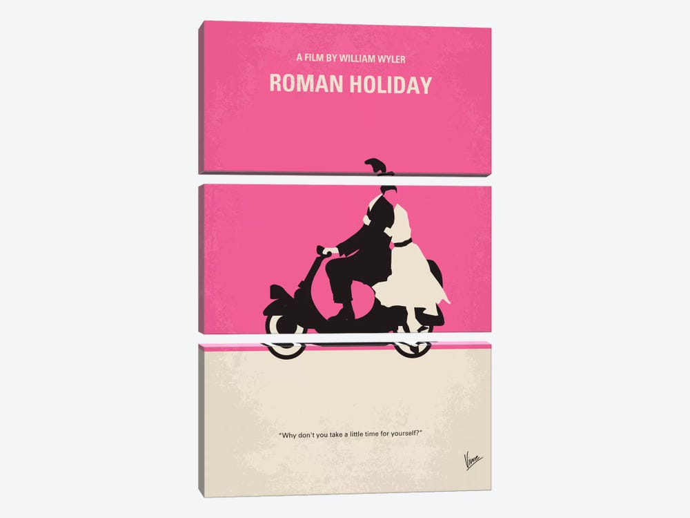 Roman Holiday Minimal Movie Poster by Chungkong 3-piece Art Print