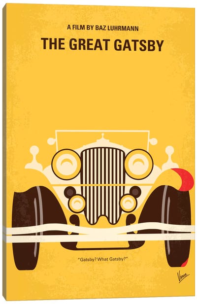 The Great Gatsby Minimal Movie Poster Canvas Art Print - Romantic Novels
