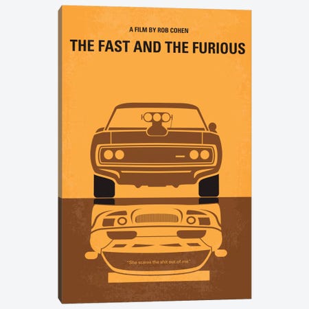 The Fast And The Furious Minimal Movie Poster Canvas Print #CKG216} by Chungkong Canvas Art Print