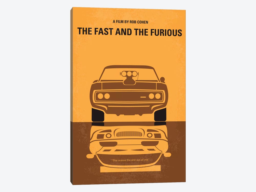 The Fast And The Furious Minimal Movie Poster 1-piece Canvas Art Print