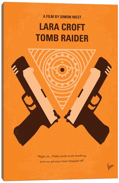 Lara Croft: Tomb Raider Minimal Movie Poster Canvas Art Print - Thriller Movie Art