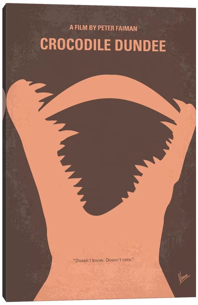 Crocodile Dundee Minimal Movie Poster Canvas Art Print - Comedy Minimalist Movie Posters