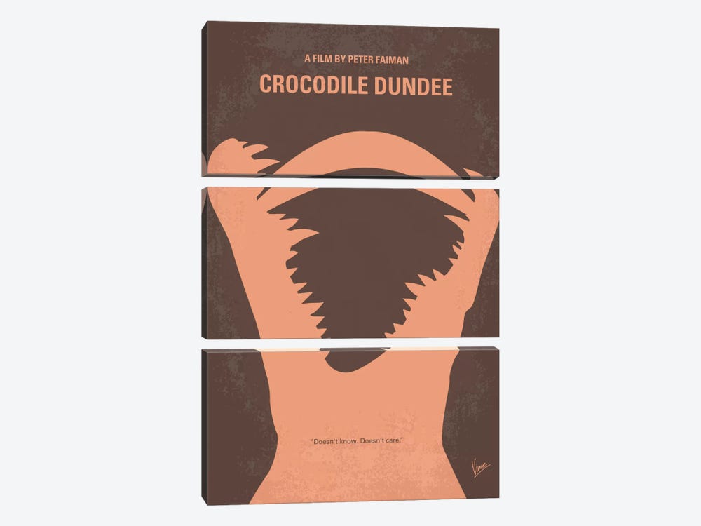 Crocodile Dundee Minimal Movie Poster by Chungkong 3-piece Canvas Art