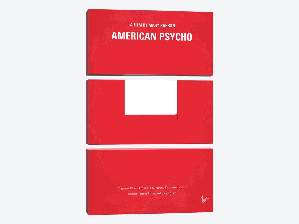 American Psycho Minimal Movie Poster by Chungkong 3-piece Canvas Wall Art