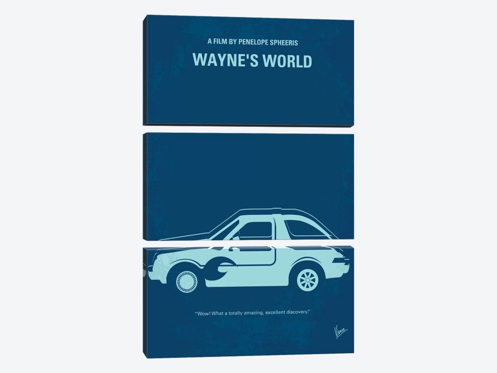 Wayne's World Minimal Movie Poster by Chungkong 3-piece Canvas Wall Art