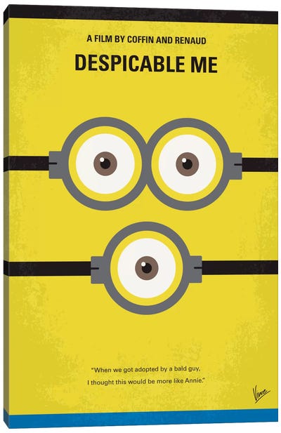 Despicable Me Minimal Movie Poster Canvas Art Print - Chungkong's Animation & Kids Movie Posters