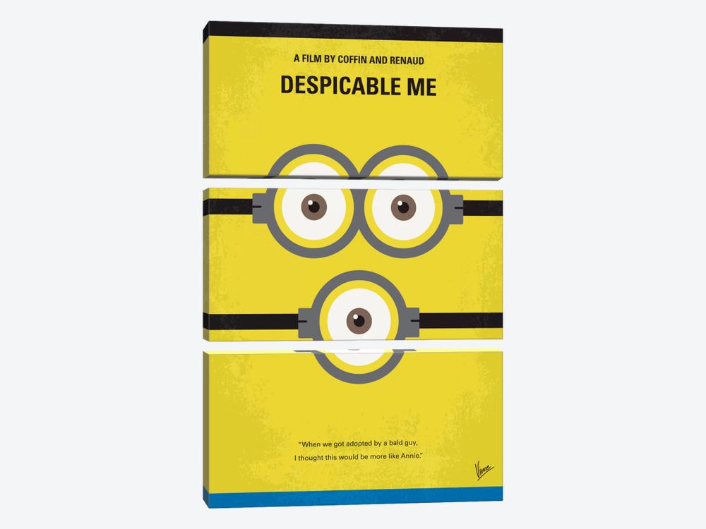 Despicable Me Minimal Movie Poster by Chungkong 3-piece Canvas Art
