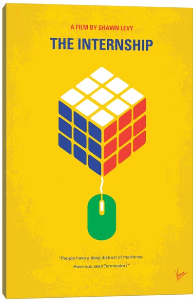 The Internship Minimal Movie Poster Canvas Art Print - Rubik's Cube