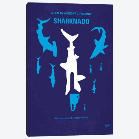 Sharknado Minimal Movie Poster Canvas Print #CKG225} by Chungkong Canvas Wall Art