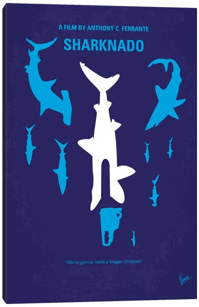 Sharknado Minimal Movie Poster Canvas Art Print - Science Fiction Minimalist Movie Posters