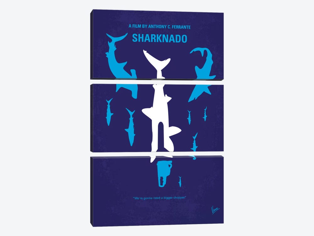 Sharknado Minimal Movie Poster by Chungkong 3-piece Canvas Print