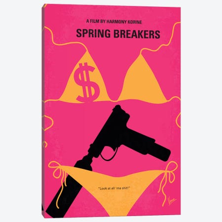 Spring Breakers Minimal Movie Poster Canvas Print #CKG227} by Chungkong Canvas Art