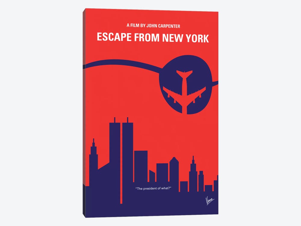 Escape From New York Minimal Movie Poster by Chungkong 1-piece Canvas Art