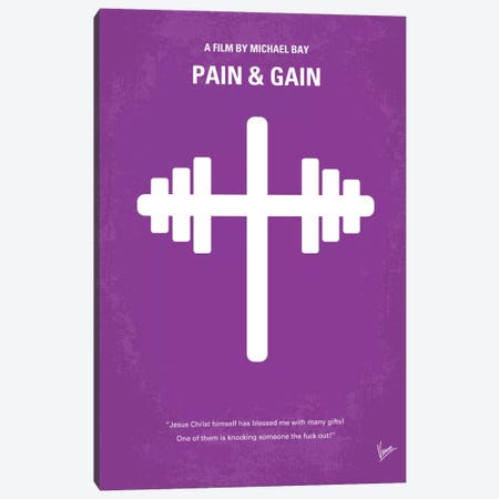 Pain And Gain Minimal Movie Poster Canvas Print #CKG230} by Chungkong Canvas Wall Art
