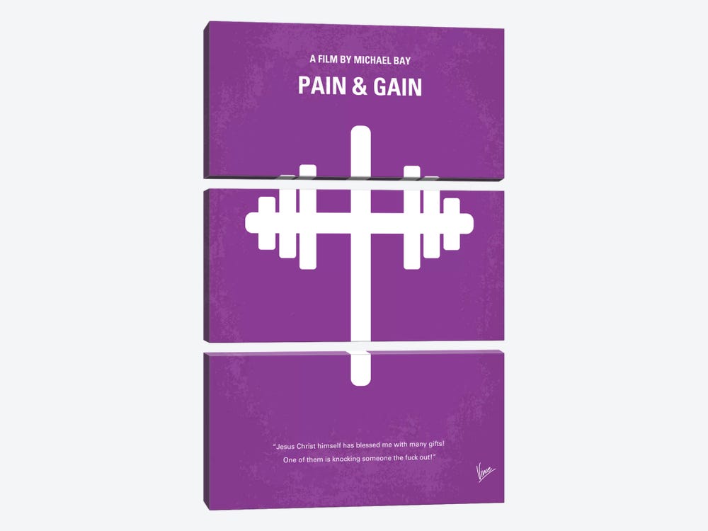 Pain And Gain Minimal Movie Poster by Chungkong 3-piece Canvas Print
