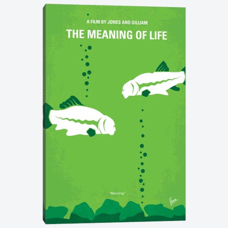The Meaning Of Life Minimal Movie Poster Canvas Print #CKG231} by Chungkong Canvas Artwork