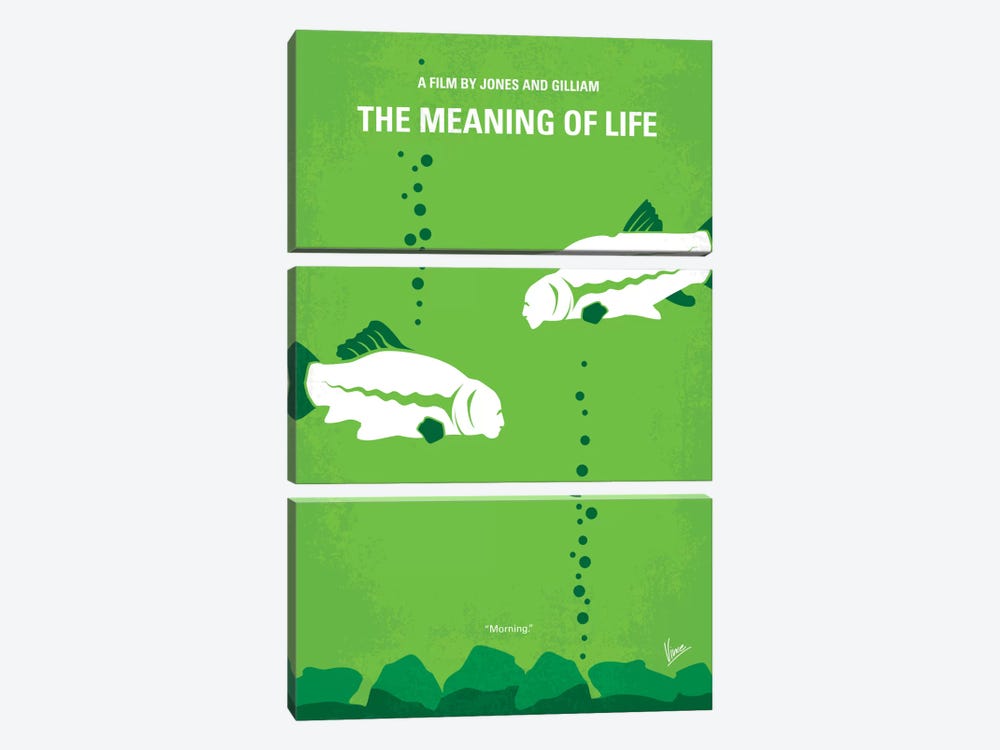 The Meaning Of Life Minimal Movie Poster by Chungkong 3-piece Canvas Art