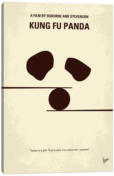Kung Fu Panda Minimal Movie Poster Canvas Art Print - Animated Movie Art