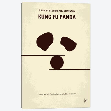 Kung Fu Panda Minimal Movie Poster Canvas Print #CKG232} by Chungkong Canvas Artwork
