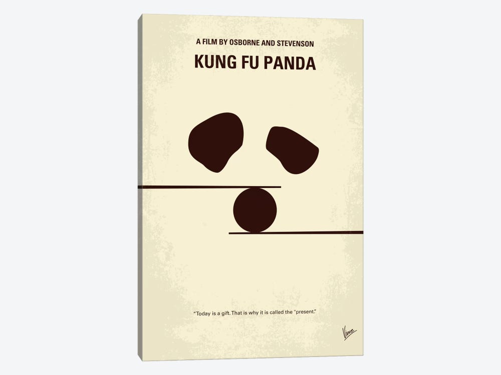 Kung Fu Panda Minimal Movie Poster by Chungkong 1-piece Canvas Print