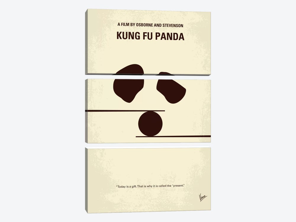 Kung Fu Panda Minimal Movie Poster by Chungkong 3-piece Canvas Art Print