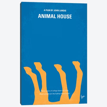 Animal House Minimal Movie Poster Canvas Print #CKG235} by Chungkong Canvas Art Print