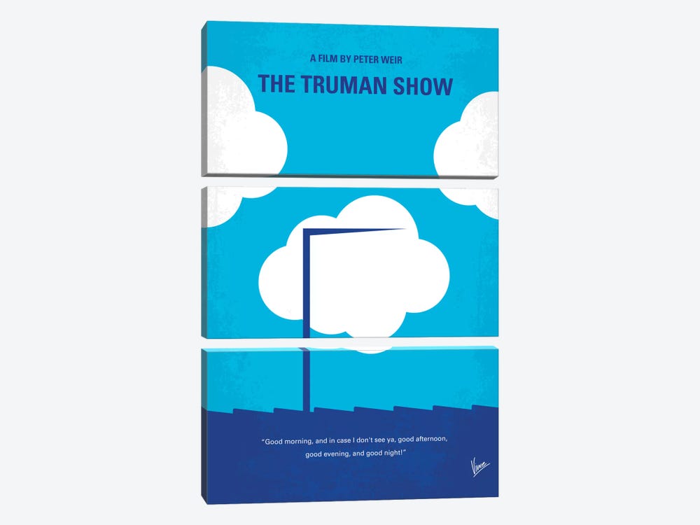 The Truman Show Minimal Movie Poster by Chungkong 3-piece Canvas Artwork