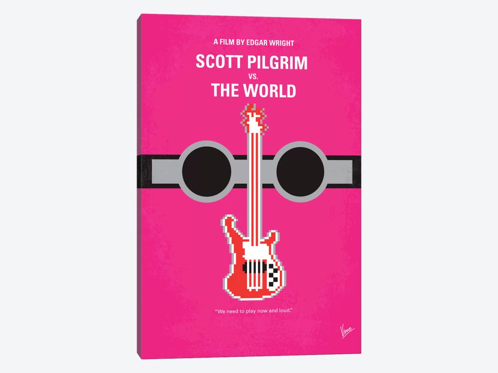 Scott Pilgrim vs. The World Minimal Movie Poster by Chungkong 1-piece Canvas Print